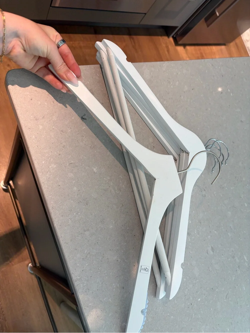 Pottery Barn White Wooden Clothing Hangers - Set of 5